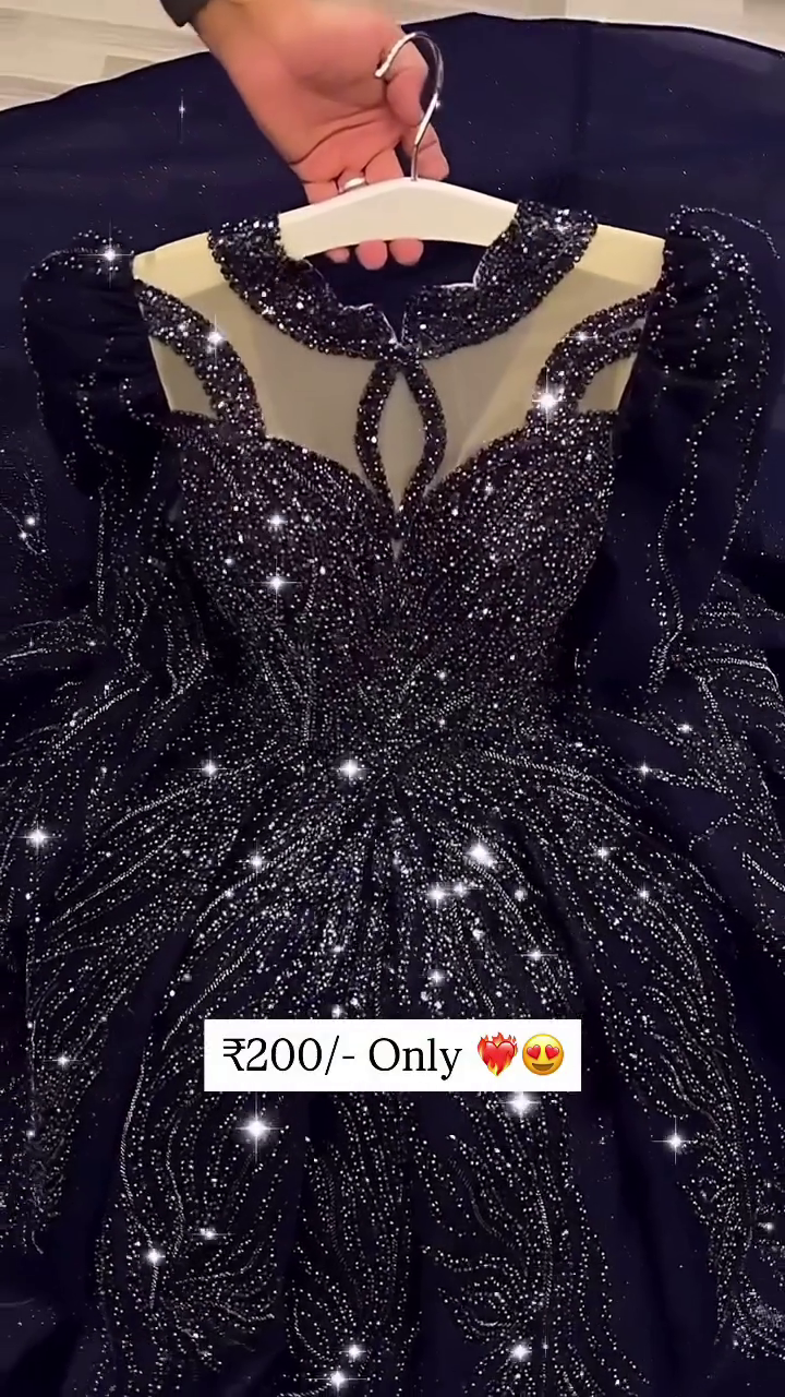 ✨ Galaxy Sparkle Luxury Party Gown – Midnight Star Edition ✨ A breathtaking gown designed to make you shine brighter than the night sky! 🌌💫👑