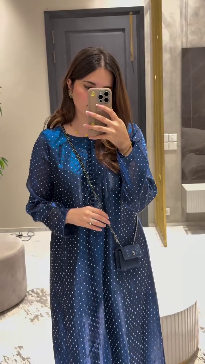 💙✨ “Midnight Sapphire Embroidered Maxi – Elegant, Effortless & Timeless” ✨💙