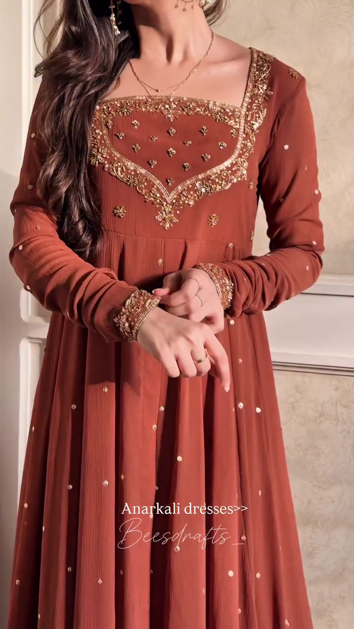 ✨👑 “Royal Rust Embellished Anarkali – Timeless Mughal Elegance Reimagined” 👑✨  (Available in multiple designs, colours & sizes XXS–XXL)