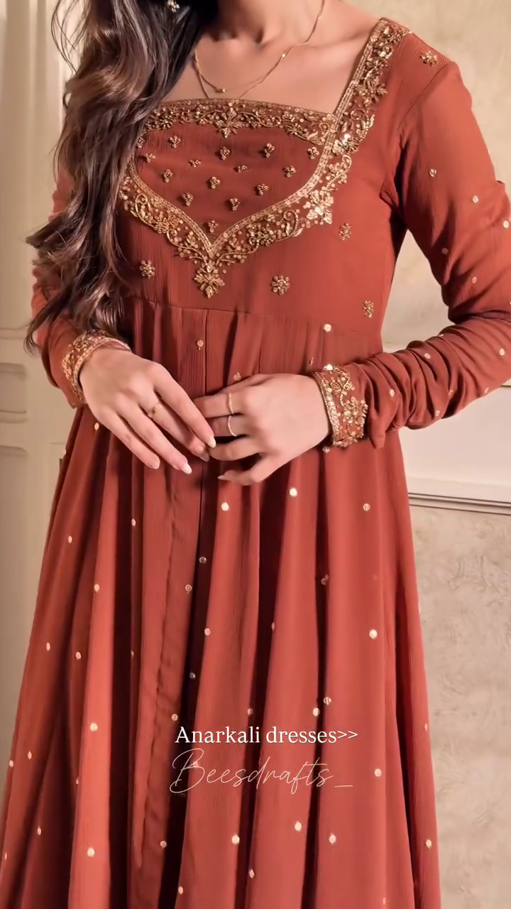 ✨👑 “Royal Rust Embellished Anarkali – Timeless Mughal Elegance Reimagined” 👑✨  (Available in multiple designs, colours & sizes XXS–XXL)