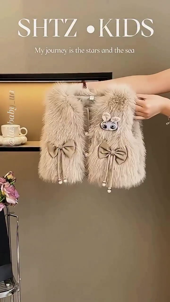 🌟🧸 “Luxury Fur Bow Winter Princess Set – Stylish & Cozy Kids Outfit”