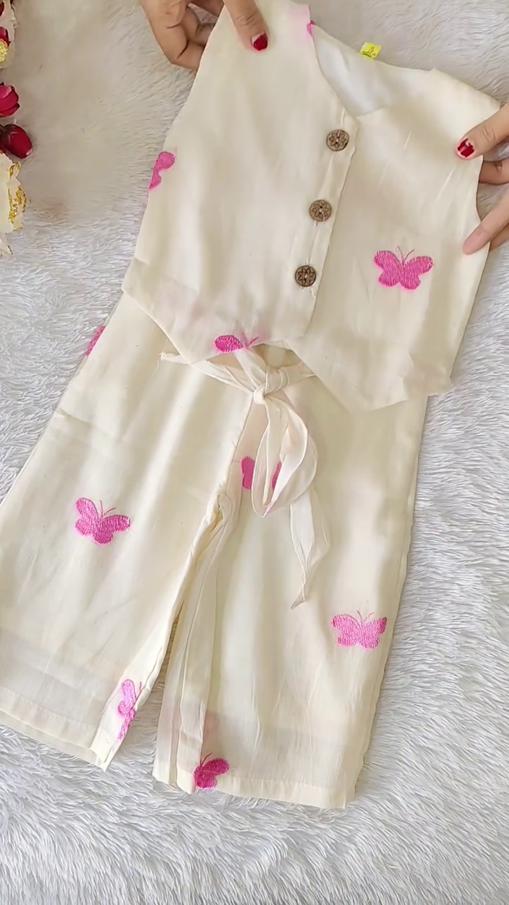 🦋✨ “Butterfly Dream Co-ord Set for Kids – Soft, Stylish & Summer-Ready Elegance”