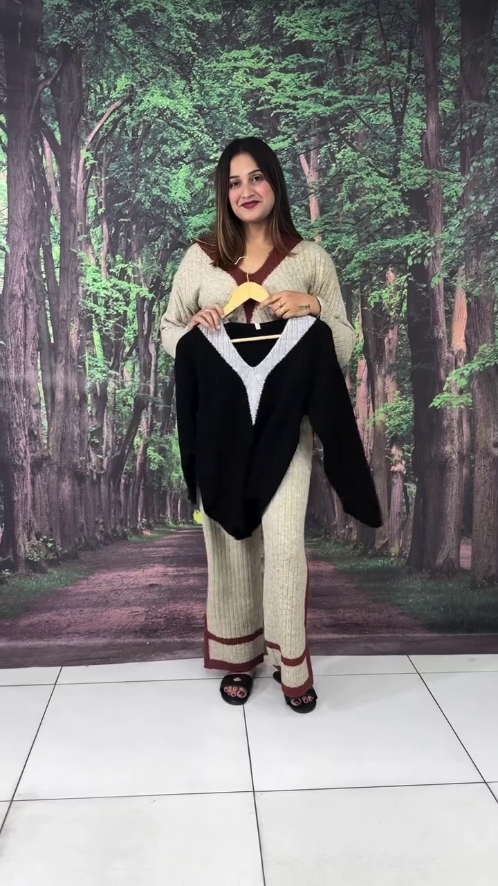 🍂✨ “Cozy Chic Winter Knit Co-Ord Set – Premium Softwear for Effortless Elegance” ✨🍂