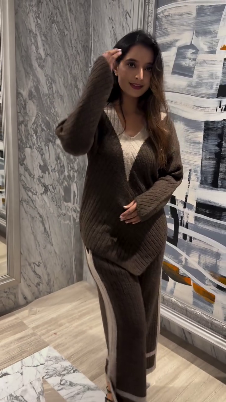 🍂✨ “Cozy Chic Winter Knit Co-Ord Set – Premium Softwear for Effortless Elegance” ✨🍂