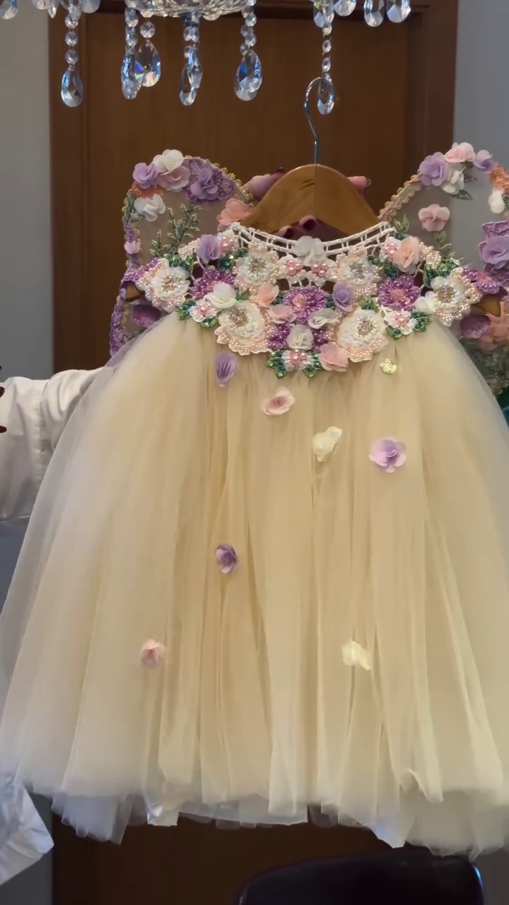 🧚‍♀️🌸 "Enchanted Butterfly Fairy Couture Dress – 3D Floral Handcrafted Luxury for Little Princesses" 🌸🧚‍♀️