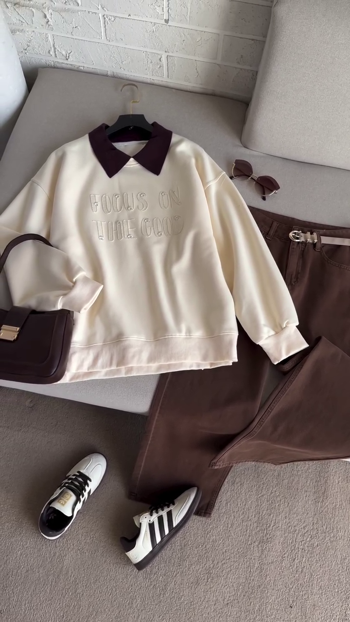 🤎✨ “Focus on the Good” Premium Autumn Co-ord Set – Cozy • Chic • Classy (XXS–XXL) ✨🤎