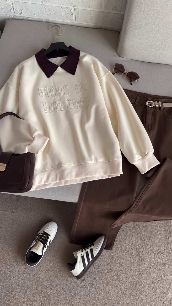 🤎✨ “Focus on the Good” Premium Autumn Co-ord Set – Cozy • Chic • Classy (XXS–XXL) ✨🤎