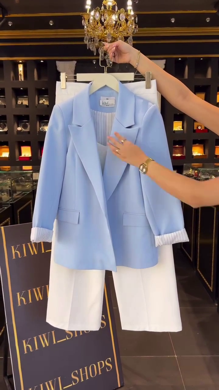 💙✨ “Skyline Luxe Pastel Power Suit Set” – Premium Blazer & Trouser Co-Ord (XXS–XXL) ✨💙