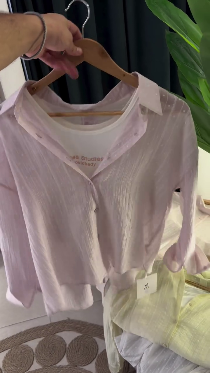 🌸✨ “Soft Pastel Sheer Tie-Front Blouse – Dreamy, Elegant & Weightless (XXS–XXL)” ✨🌸