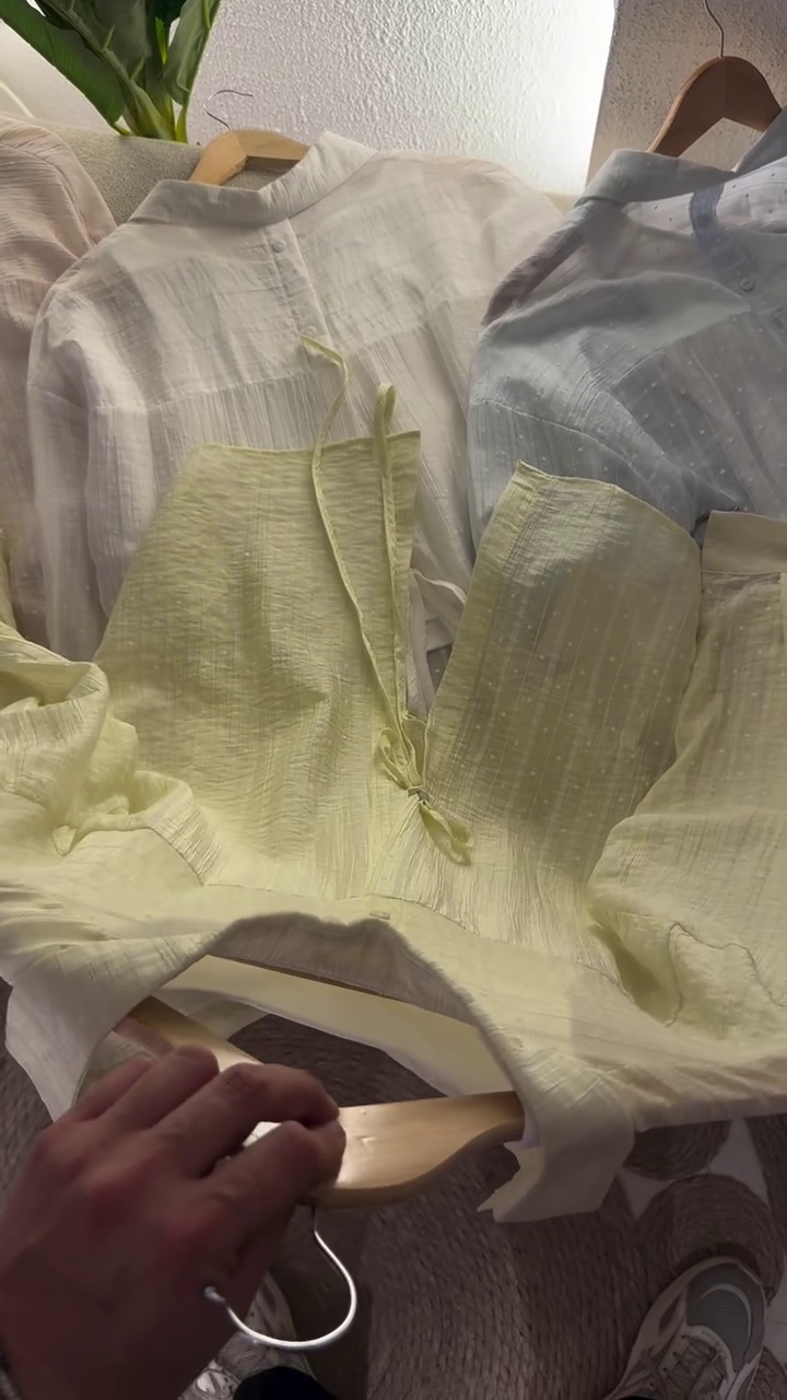 🌸✨ “Soft Pastel Sheer Tie-Front Blouse – Dreamy, Elegant & Weightless (XXS–XXL)” ✨🌸