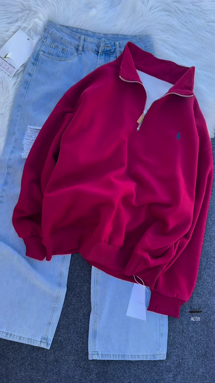 Half-Zip Cozy Sweatshirt – Minimal Street Style Essential 🖤👖