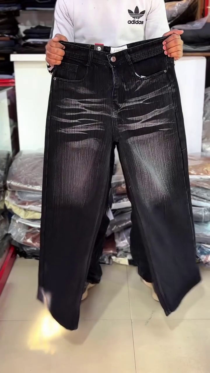 🖤 Shadow Fade Wide-Leg Denim Jeans 👖 | Statement Wash Street-Style Fit | XXS–XXL