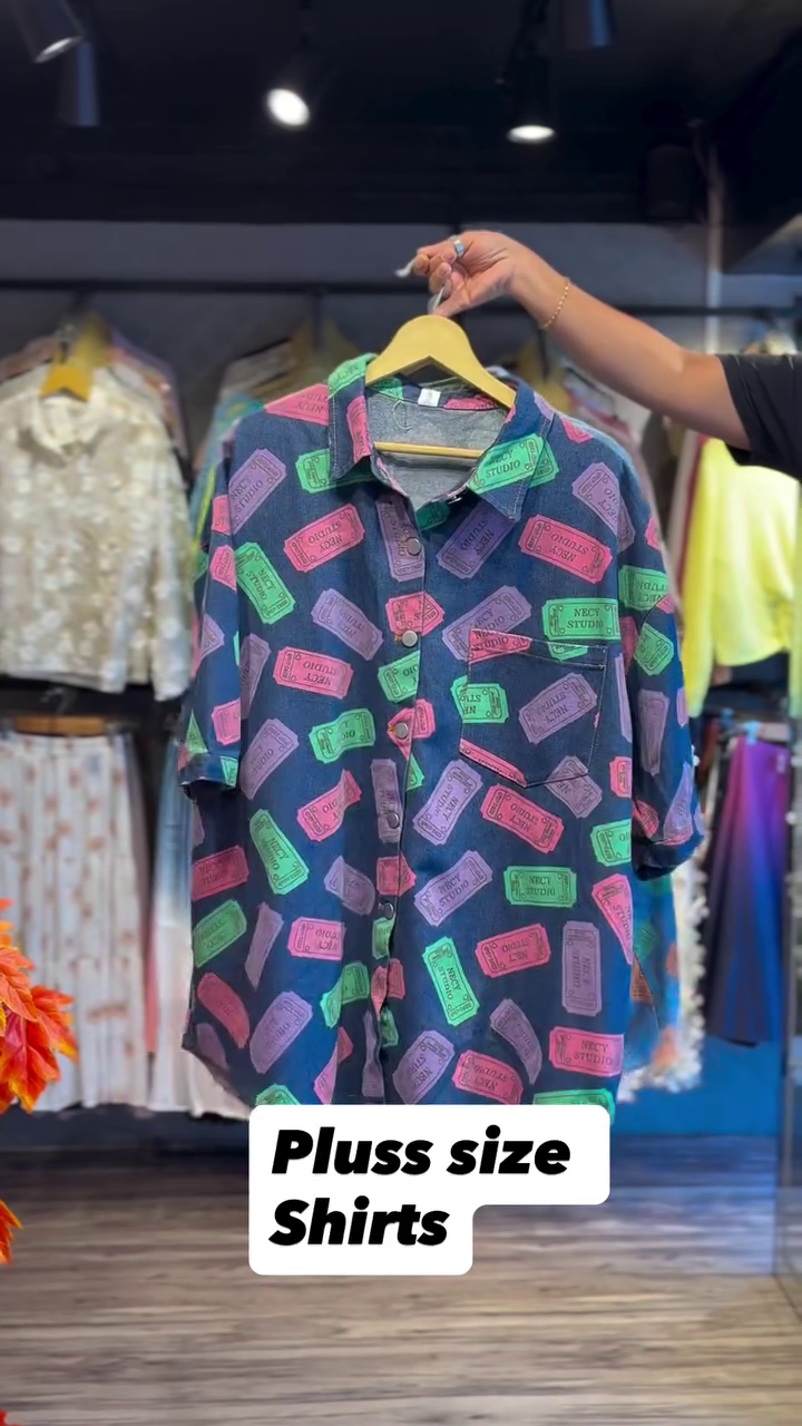 🎟️ Urban Ticket Print Oversized Shirt – Statement Style Collection 🎟️