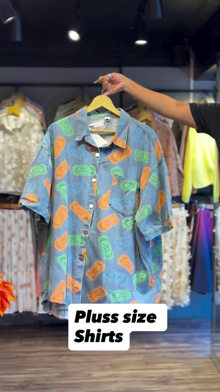 🎟️ Urban Ticket Print Oversized Shirt – Statement Style Collection 🎟️