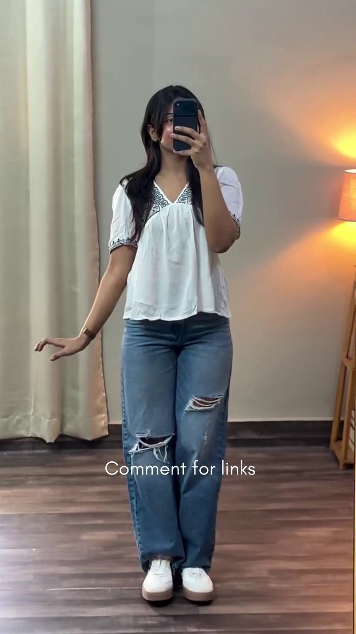 🤍 Breezy Boho Embroidered Peasant Top – Everyday Chic Collection 🤍