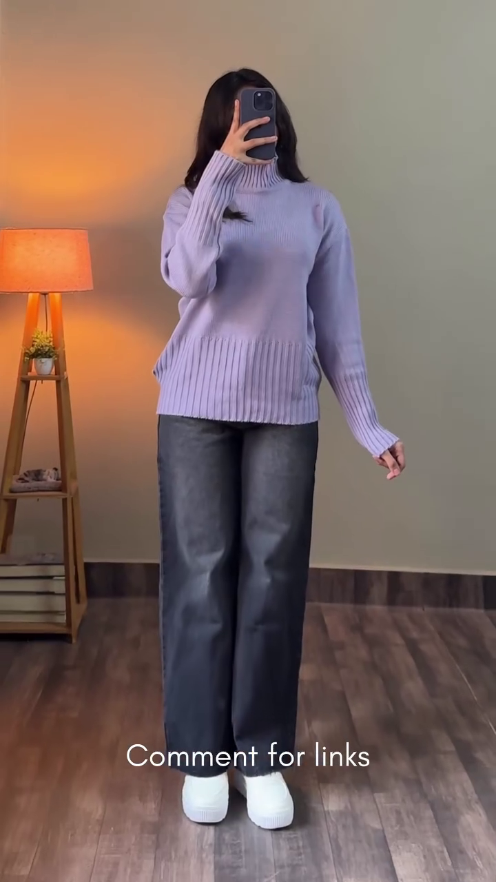 💜 Cozy Luxe Ribbed Turtleneck Sweater – Winter Essential Collection 💜