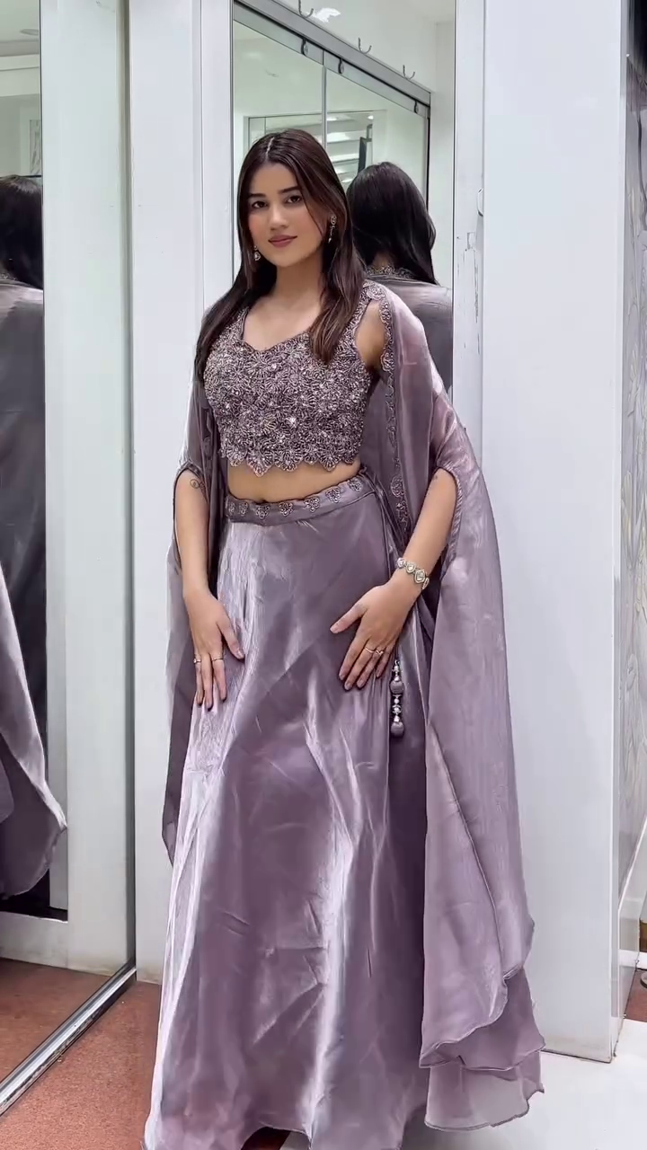 ✨ Lavender Luxe Embroidered Lehenga Set – Royal Elegance in Every Twirl 💜👑