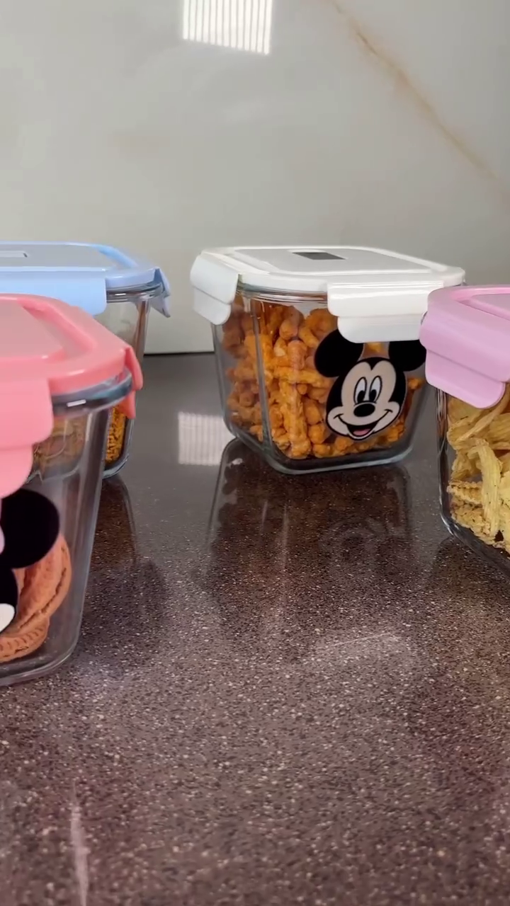 ✨ Disney-Inspired Airtight Snack Storage Containers – Cute, Colorful & Super Fresh! 🐭💖