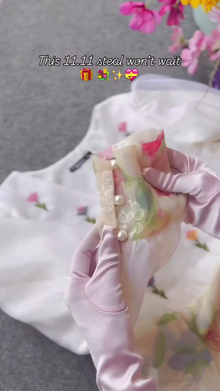 🌸 Blush Garden Embroidered Soft Cotton Top | XXS–XXL ✨