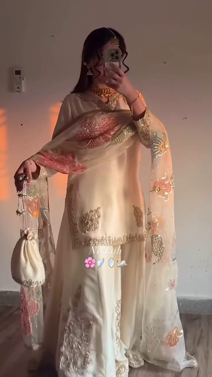 👑✨ Noor-E-Nikkah Luxe Embroidered Bridal Set | XXS–XXL 💍🌸