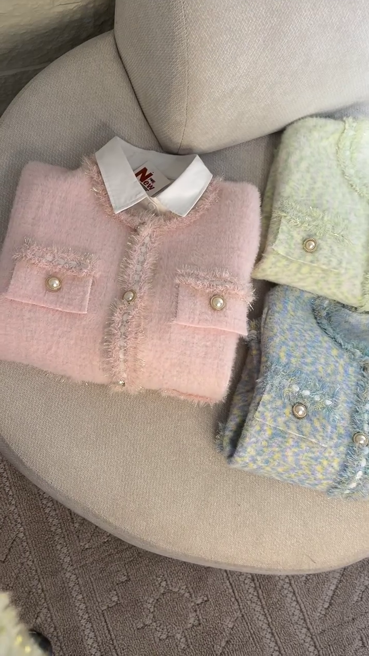 ✨ Luxe Pearl Trim Tweed Cardigan | XXS–XXL 💕