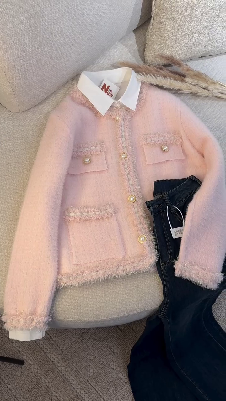 ✨ Luxe Pearl Trim Tweed Cardigan | XXS–XXL 💕