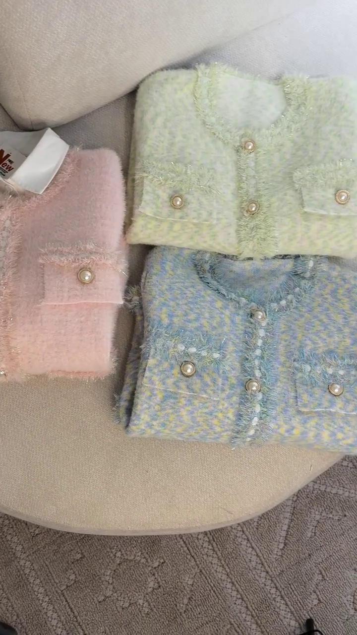 ✨ Luxe Pearl Trim Tweed Cardigan | XXS–XXL 💕