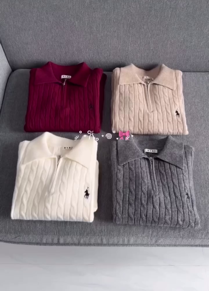 💖  Cable Knit Zip Sweater | Trendy Winter Essential | XXS–XXL ✨