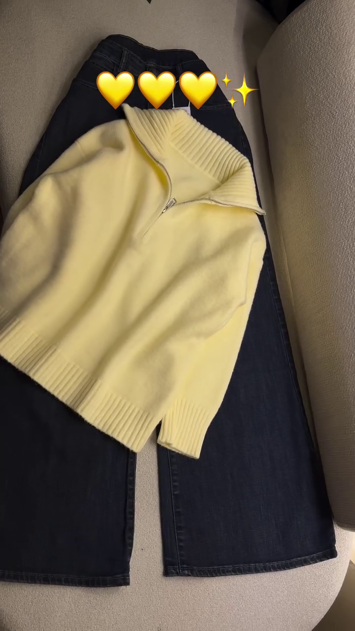 💛 Sunshine Half-Zip Knit Sweater | Cozy Chic Winter Essential | XXS–XXL ✨