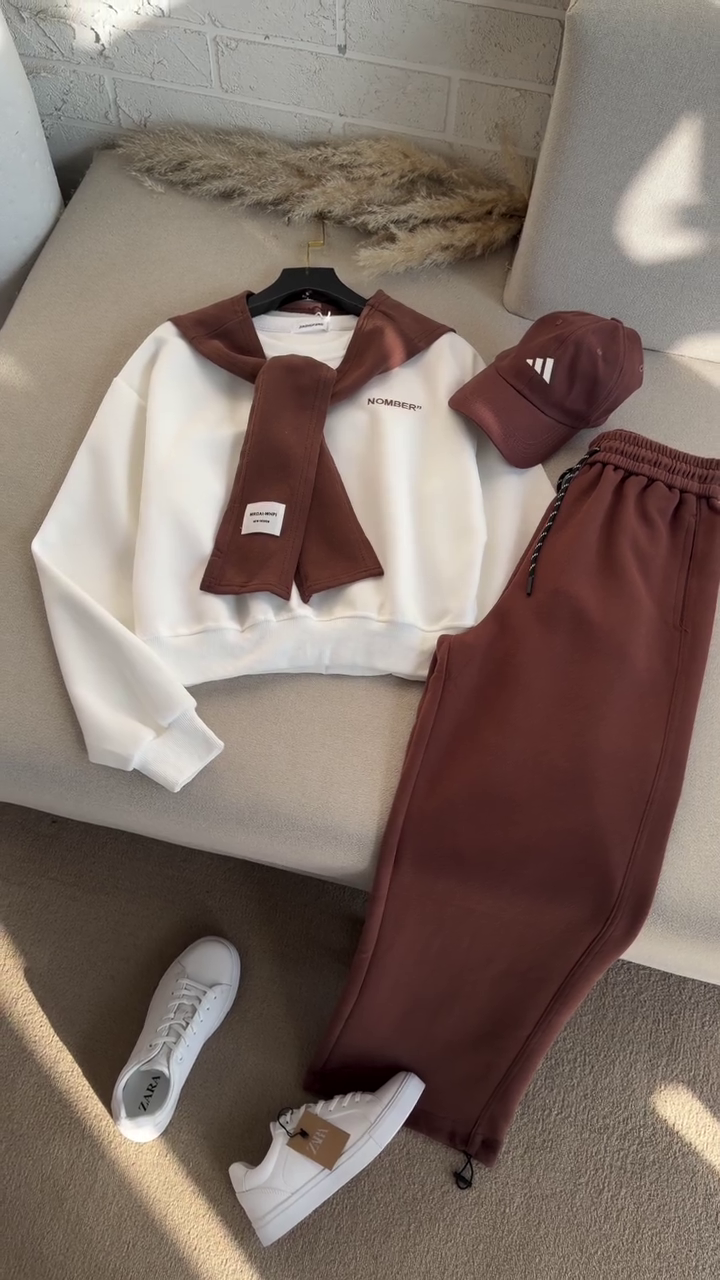 🤎 Elite Comfort Two-Piece Tracksuit Set – Modern Casual Street Style