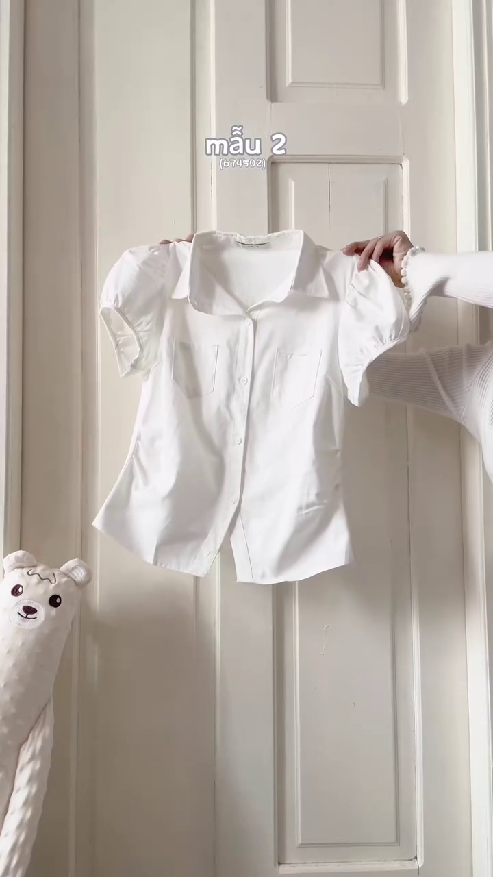 🤍 Classic Crisp White Puff Sleeve Shirt – Minimal Chic Essential 🤍