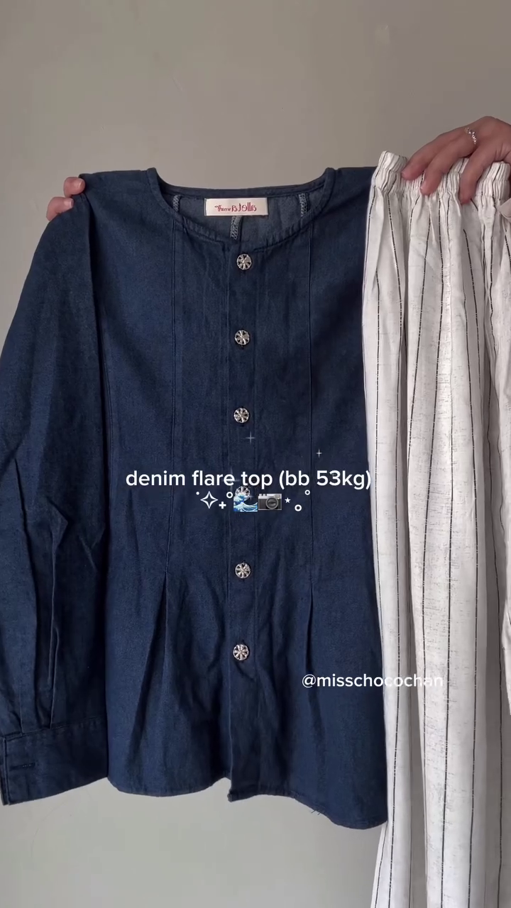 🌙 Midnight Elegance Peplum Top & Stripe Pants Set – Chic Modest Co-ord 🌙