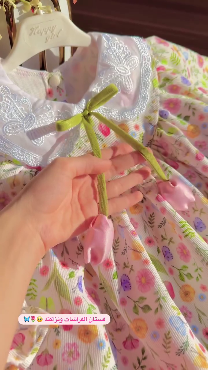 🌷 Garden Bloom Floral Dress – Butterfly Collar Cutie 🌷