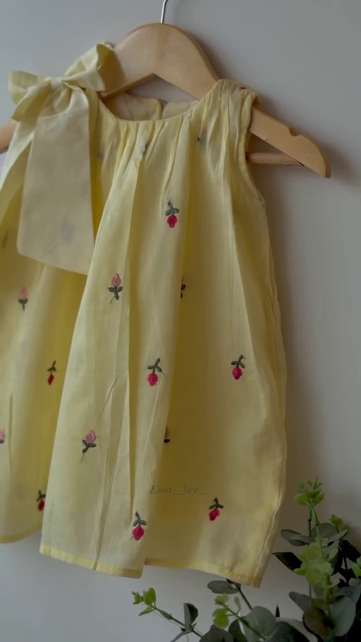 🍋 Lemon Blossom Embroidered Dress – Sweet Summer Sunshine Fit 🍋