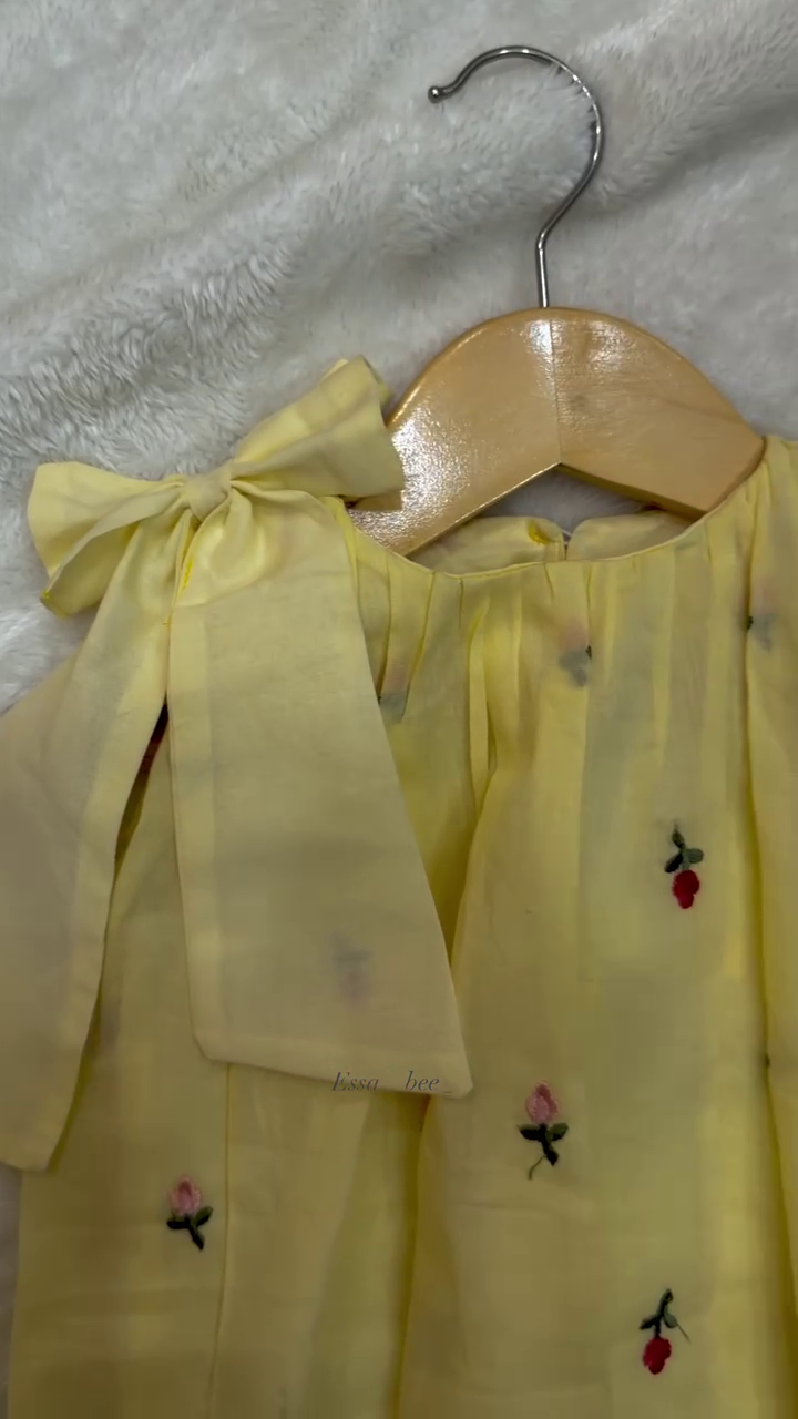 🍋 Lemon Blossom Embroidered Dress – Sweet Summer Sunshine Fit 🍋