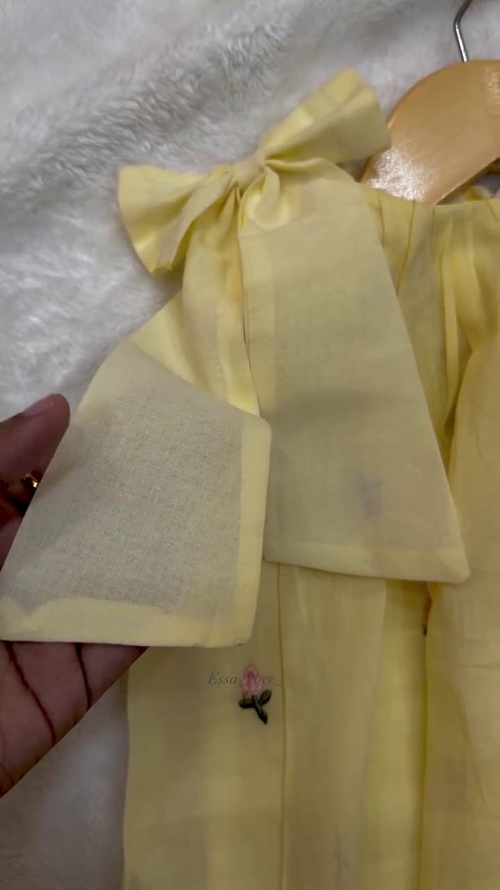 🍋 Lemon Blossom Embroidered Dress – Sweet Summer Sunshine Fit 🍋