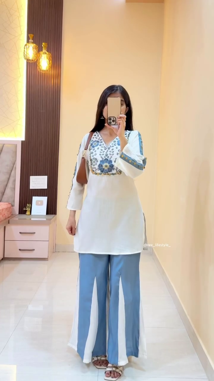 🌺 Scarlet Bloom Kurta & Statement Palazzo Set – Effortless Ethnic Chic 🌺