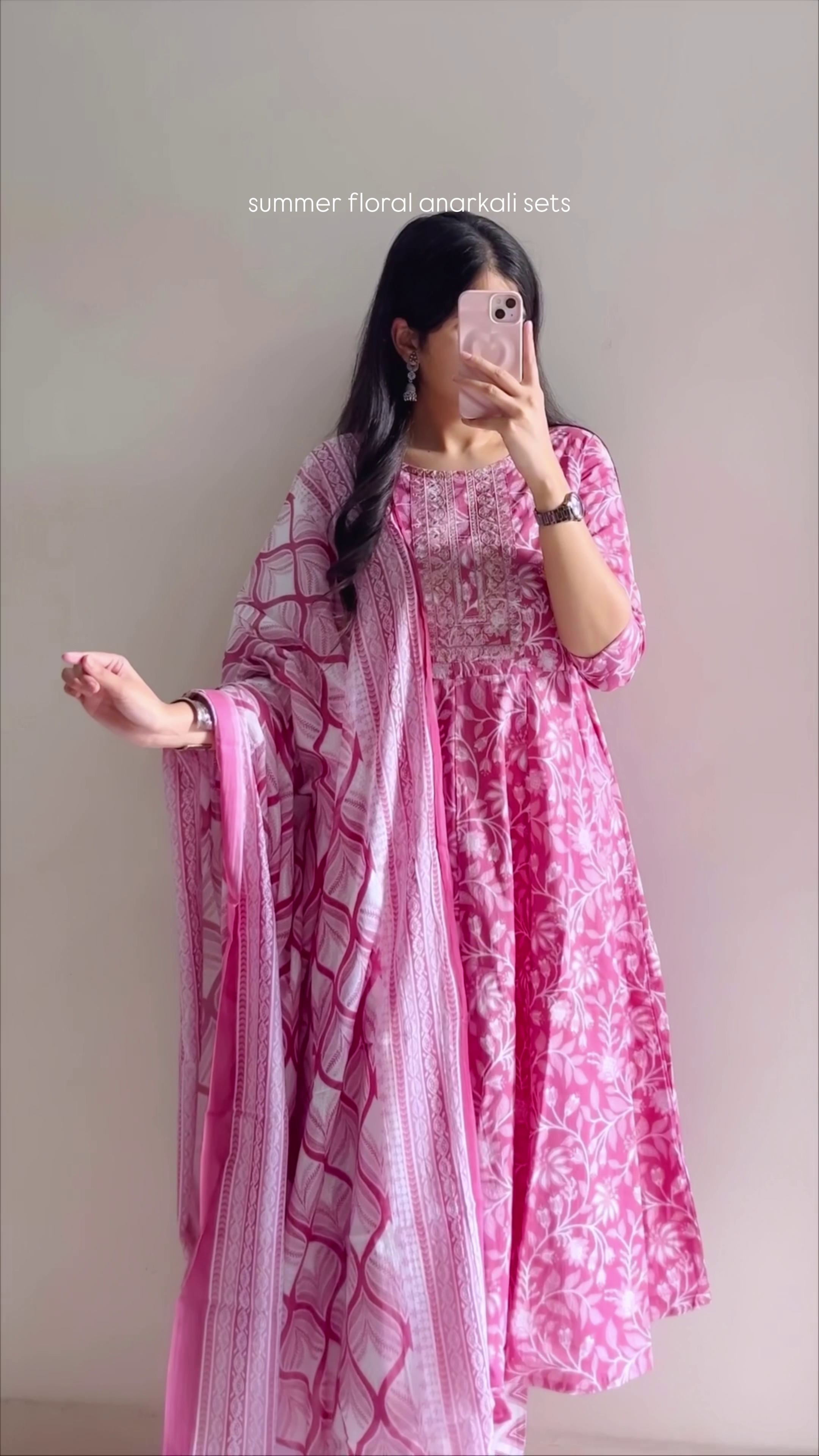 💙 Royal Indigo Floral Anarkali Set with Dupatta – Timeless Summer Elegance 💙