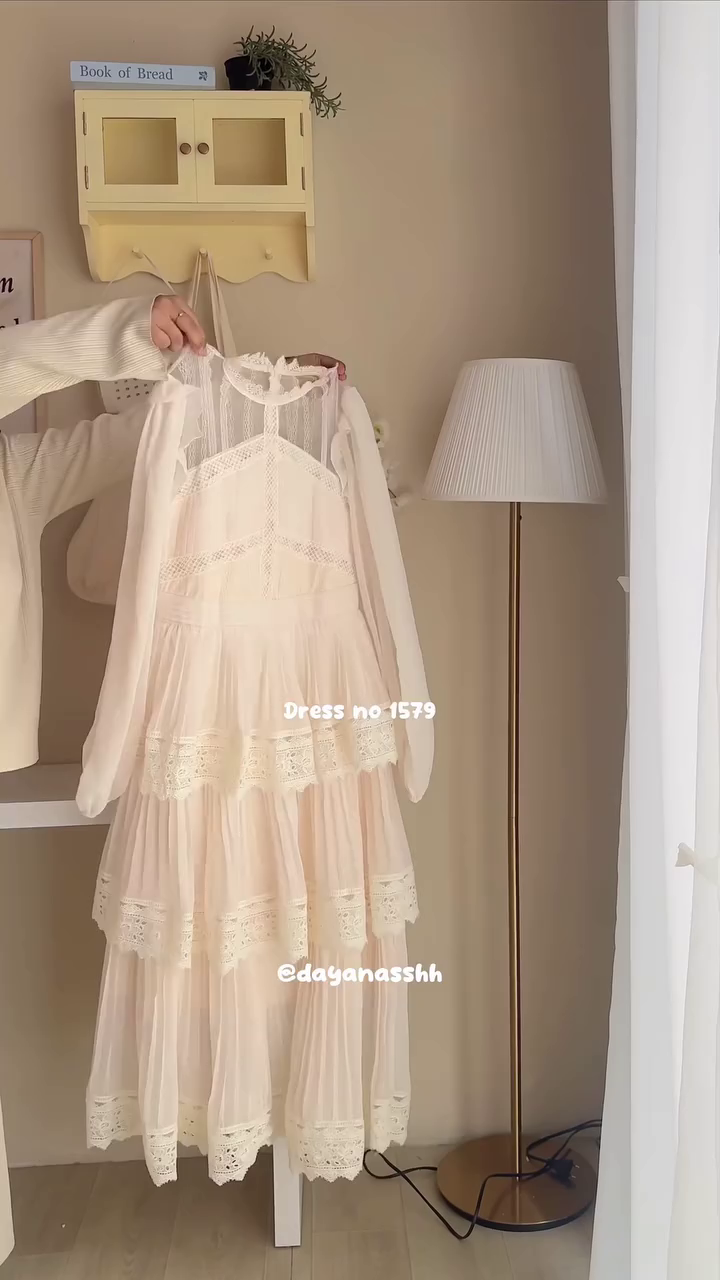 🤍 Vanilla Cream Midi Dress – Soft Girl Aesthetic Dream Dress 🤍