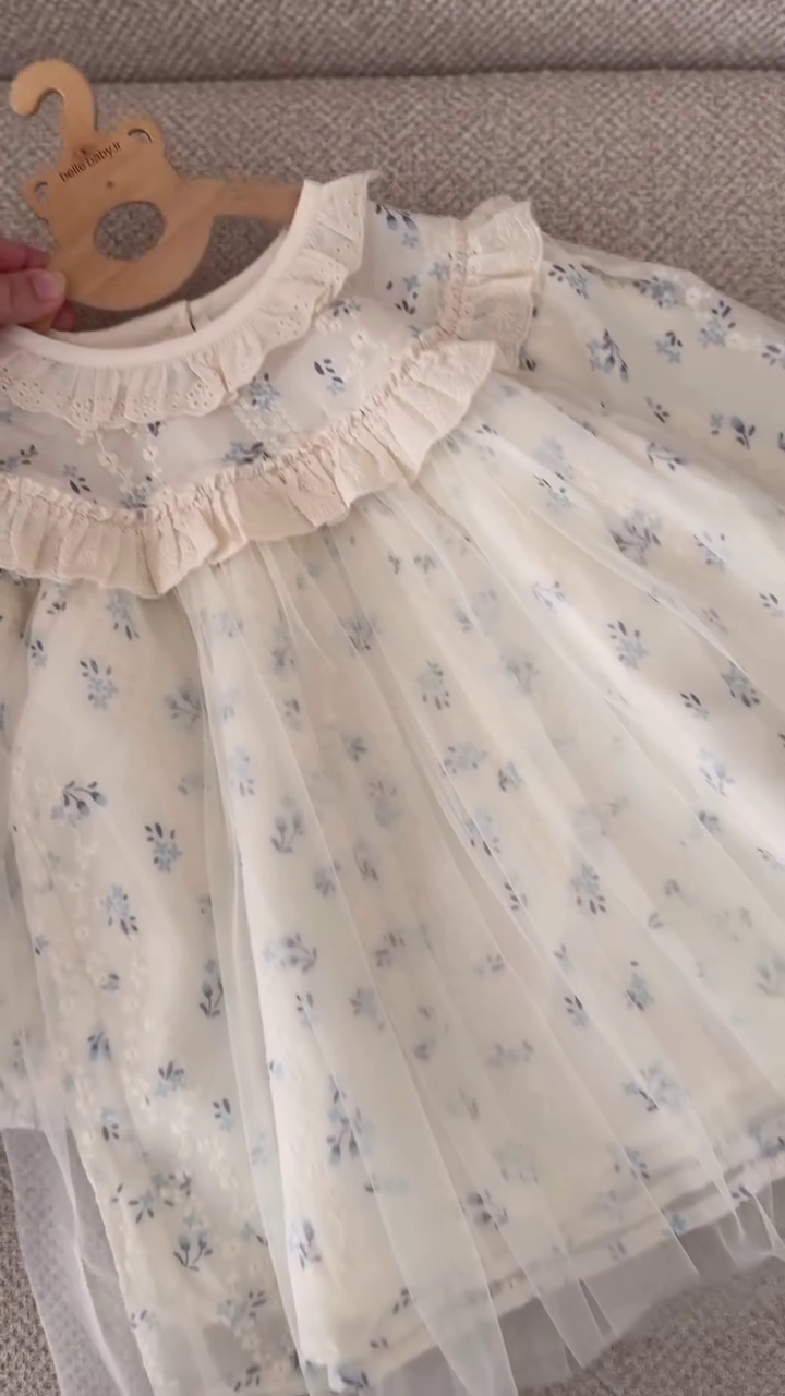 🤍 Little Angel Lace Tulle Dress – Vintage Floral Princess Outfit 🤍