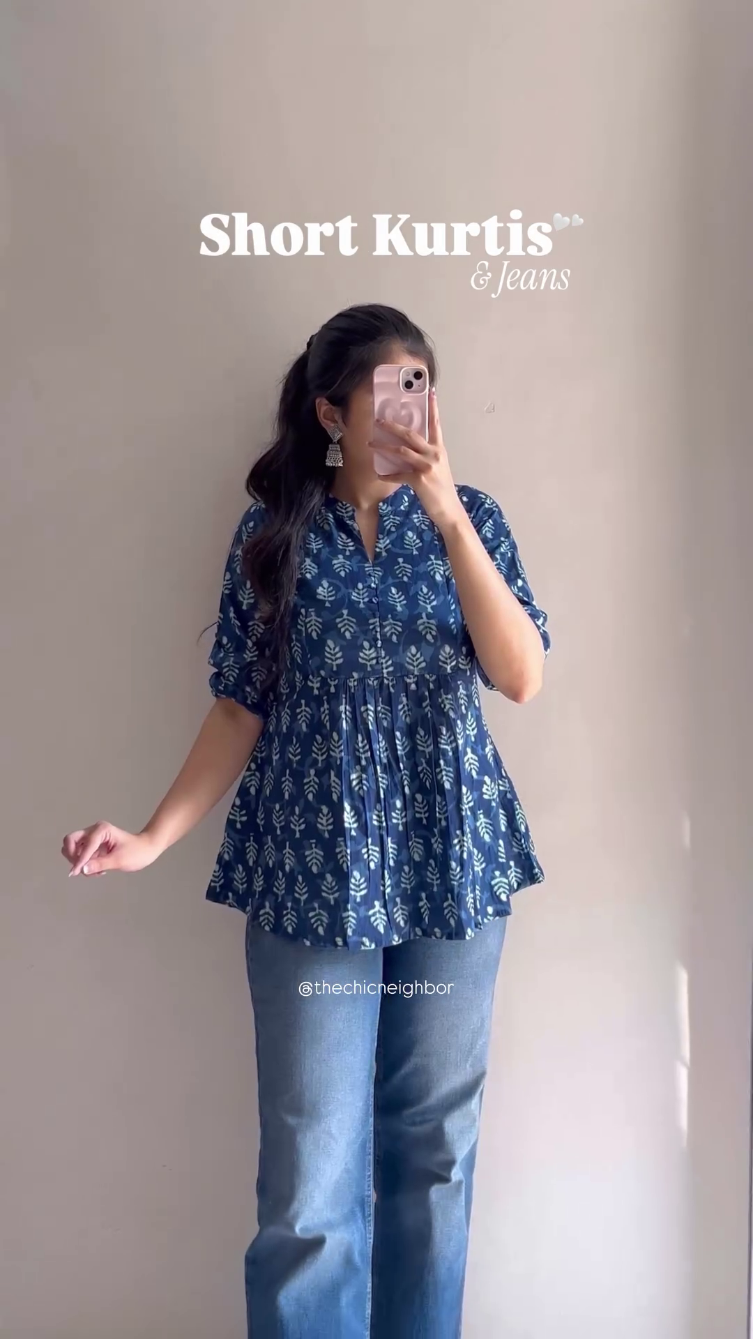 💙 Indigo Charm Short Kurti Top – Effortless Ethnic Chic 💙✨