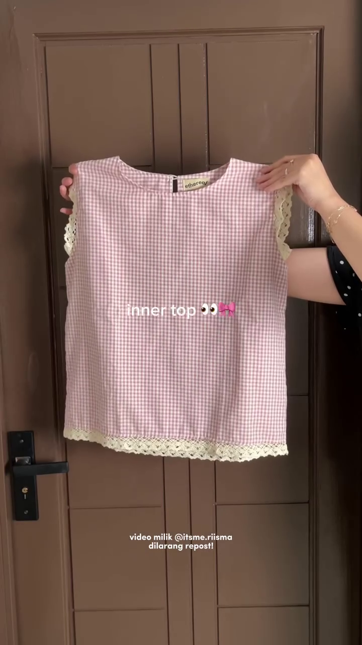 🎀 Sweetheart Gingham Lace Inner Top – Soft Girl Aesthetic Essential 🎀💗