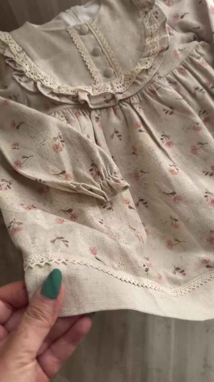 🌸 Vintage Blossom Lace Collar Dress – Timeless Princess Elegance 🌸🤍