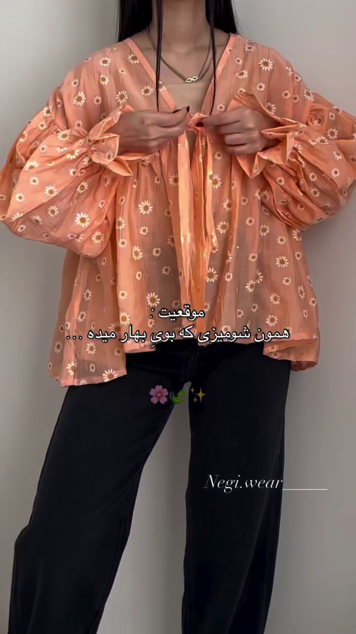 🌼 Peach Daisy Sheer Tie-Up Blouse – Breezy Boho Elegance 🌼🍑✨