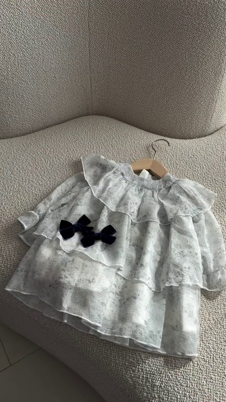 🌙 Blush Ruffle Princess Dress Set – Ramadan Elegance Collection 🌙🎀