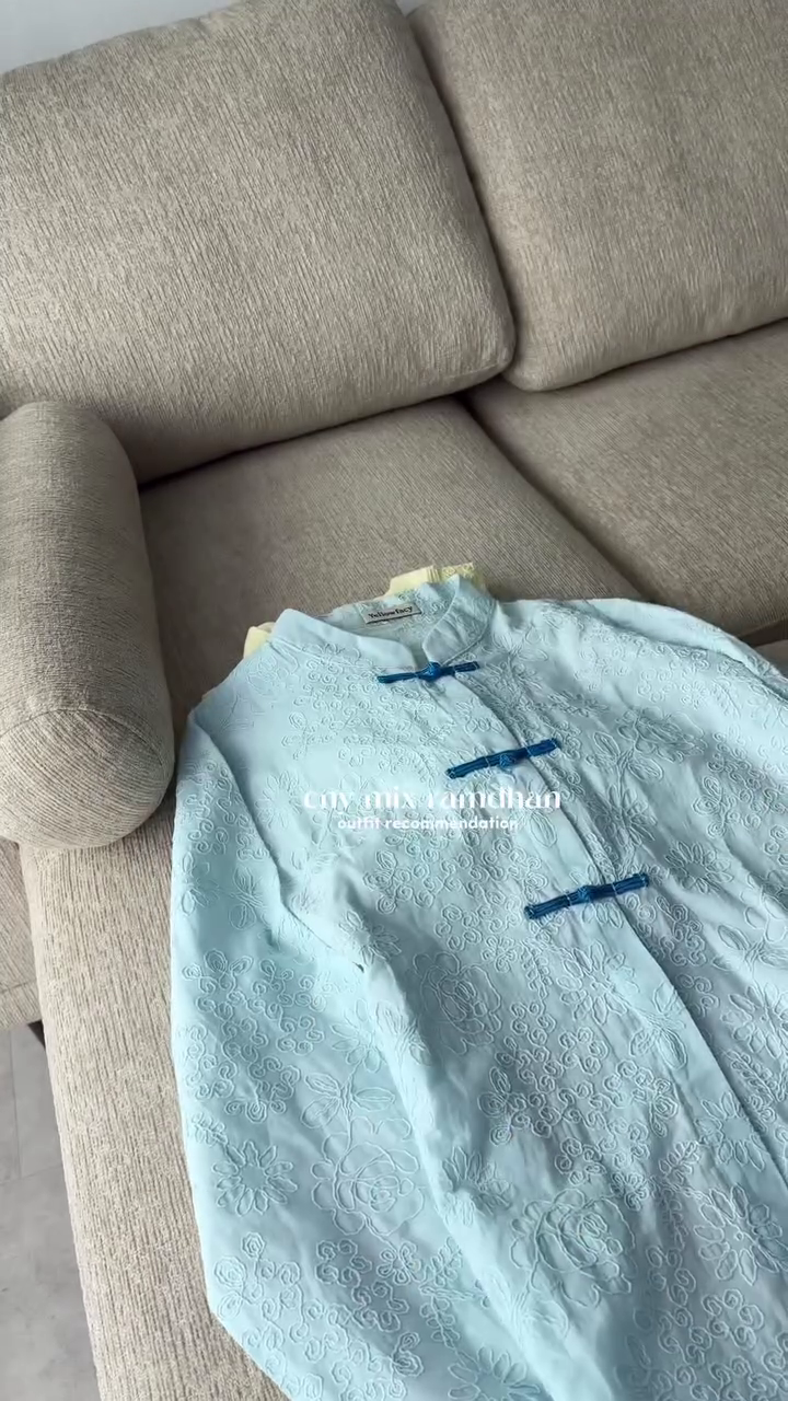 💎 Sky Blue Embroidered Mandarin Collar Kurta – Elegant Fusion Festive Wear 💎💙