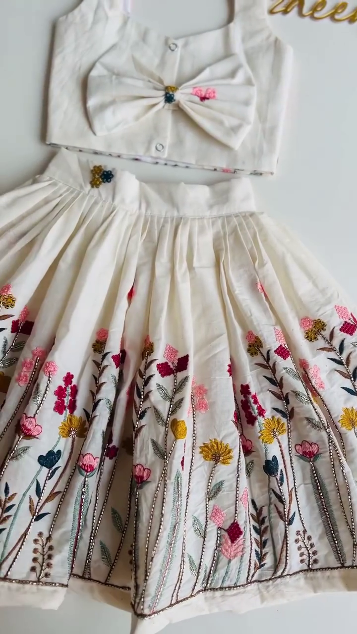 🌼 Enchanted Garden Embroidered Dress – Whimsical Floral Elegance for Little Fashionistas 🌸✨