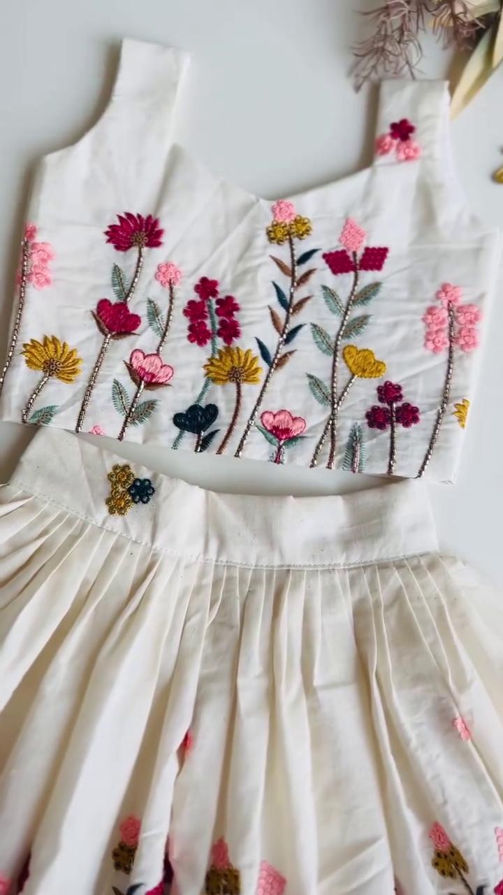 🌼 Enchanted Garden Embroidered Dress – Whimsical Floral Elegance for Little Fashionistas 🌸✨