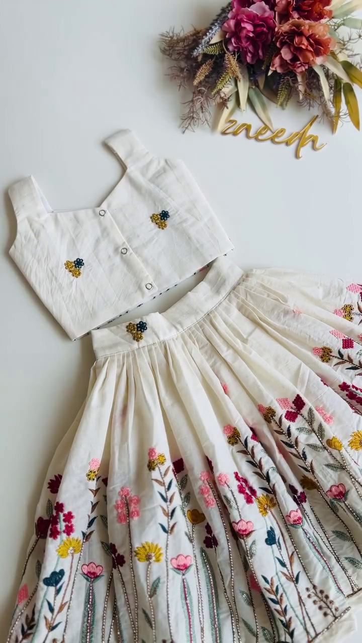 🌼 Enchanted Garden Embroidered Dress – Whimsical Floral Elegance for Little Fashionistas 🌸✨