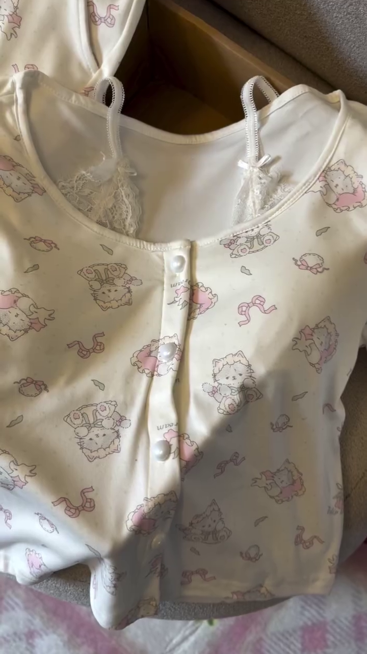 🐰 Sweet Dream Bunny Night Suit – Ultra Soft Cute Cartoon Sleepwear Set 🌙💤